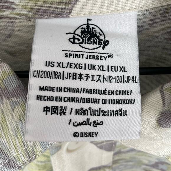 Disney Resort Spirit Jersey Linen Blend Tropical Leaves Print NWT Men's Size XL - Picture 4 of 5